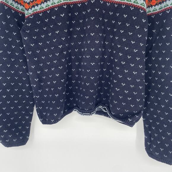 Vintage Abercrombie & Fitch Fair Isle Sweater Navy Pattern Nordic Knit Y2K Ski - Picture 4 of 6